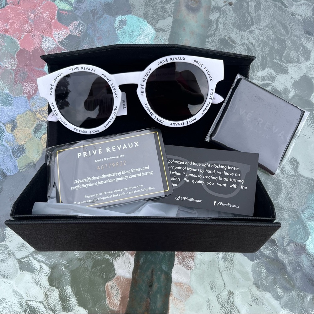 Privé Revaux Black and White Designer Sunglasses